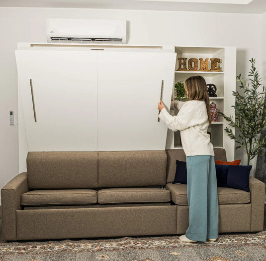 Queen Size Murphy Bed with Extended Couch | Inovabed