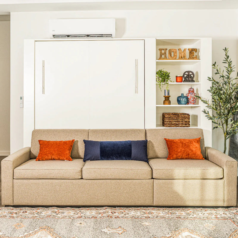 Load image into Gallery viewer, Queen Size Murphy Bed with Extended Couch | Inovabed
