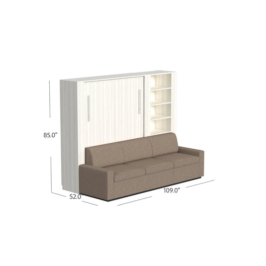 Queen Size Murphy Bed with Extended Couch | Inovabed