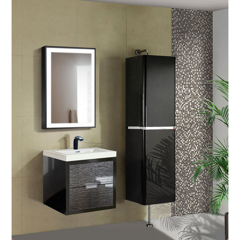 Load image into Gallery viewer, Krugg Soho 24'' x 36'' Black LED Bathroom Mirror Soho2436B

