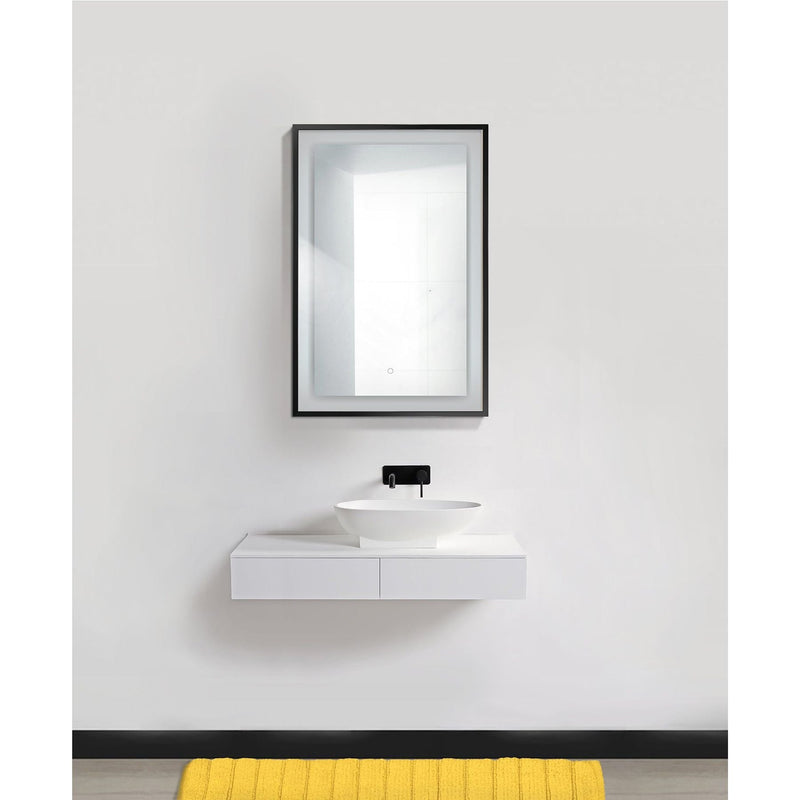 Load image into Gallery viewer, Krugg Soho 24'' x 36'' Black LED Bathroom Mirror Soho2436B
