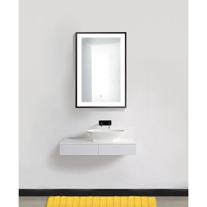 Load image into Gallery viewer, Krugg Soho 24'' x 36'' Black LED Bathroom Mirror Soho2436B
