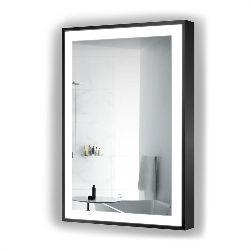 Load image into Gallery viewer, Krugg Soho 24'' x 36'' Black LED Bathroom Mirror Soho2436B
