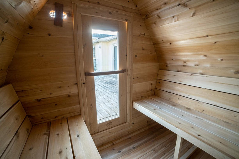 Load image into Gallery viewer, LeisureCraft CT MiniPOD Outdoor Sauna – 3-4 Person Cabin Sauna with Premium Cedar
