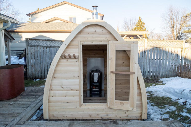 Load image into Gallery viewer, LeisureCraft CT MiniPOD Outdoor Sauna – 3-4 Person Cabin Sauna with Premium Cedar
