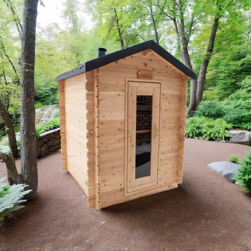 Load image into Gallery viewer, LeisureCraft Granby 2-3 Person Outdoor Sauna – Premium Cedar Cabin Design
