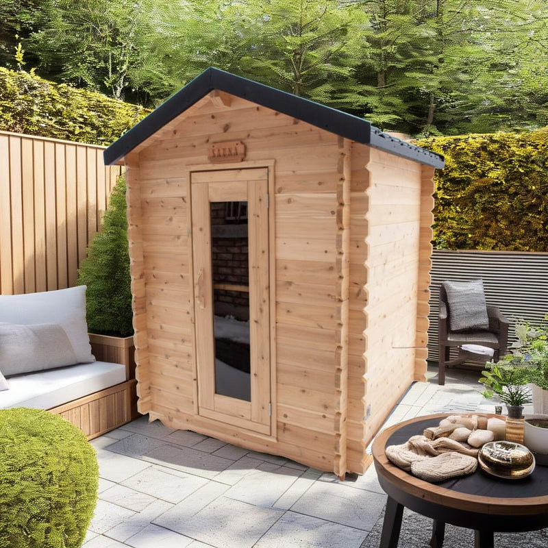 Load image into Gallery viewer, LeisureCraft Granby 2-3 Person Outdoor Sauna – Premium Cedar Cabin Design
