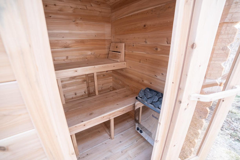 Load image into Gallery viewer, LeisureCraft Granby 2-3 Person Outdoor Sauna – Premium Cedar Cabin Design
