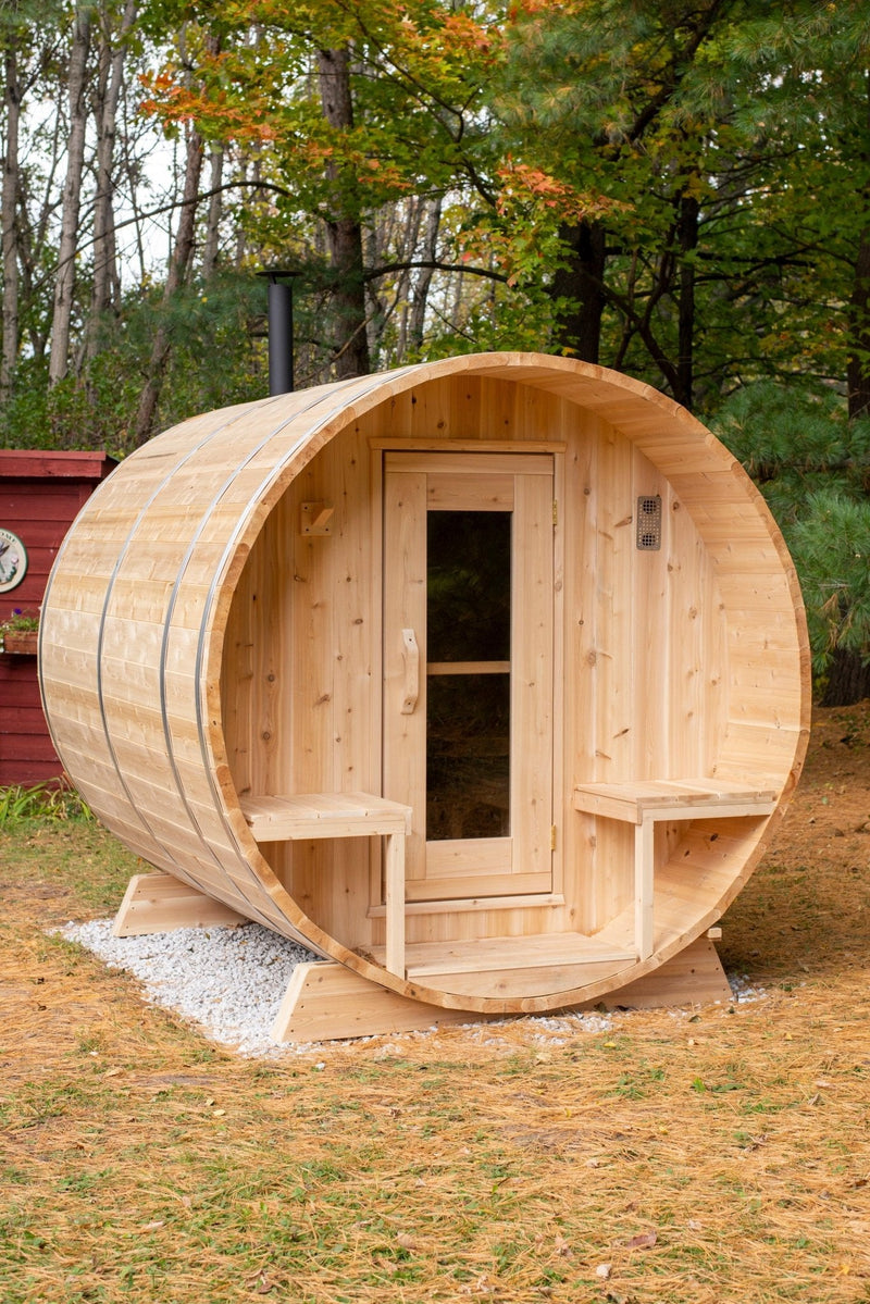 Load image into Gallery viewer, LeisureCraft Serenity Barrel Sauna – Fits 3-4 People
