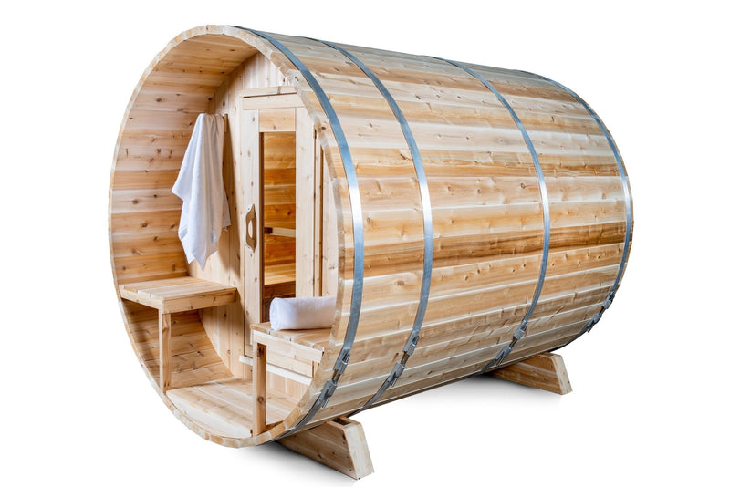 Load image into Gallery viewer, LeisureCraft Serenity Barrel Sauna – Fits 3-4 People
