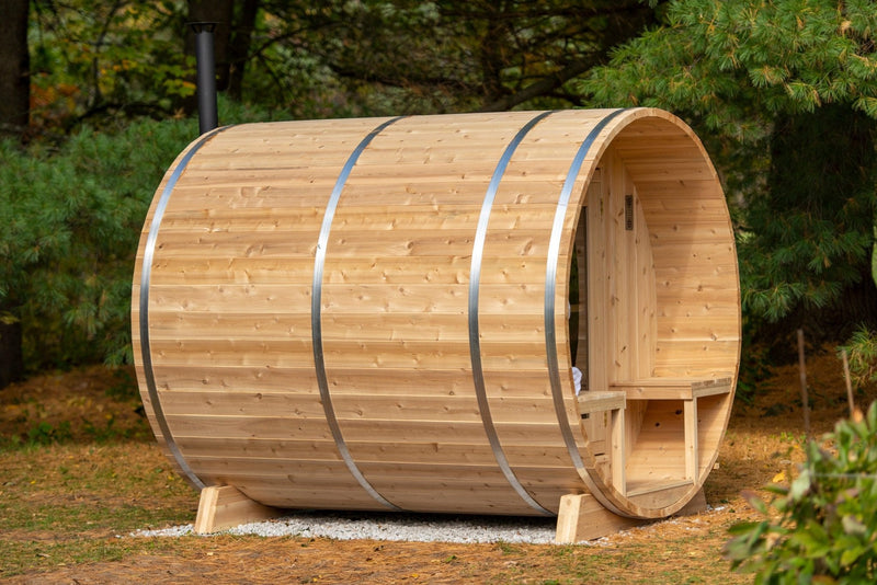 Load image into Gallery viewer, LeisureCraft Serenity Barrel Sauna – Fits 3-4 People
