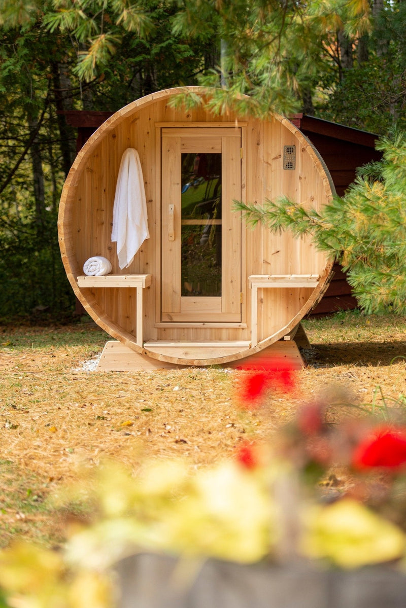 Load image into Gallery viewer, LeisureCraft Serenity Barrel Sauna – Fits 3-4 People
