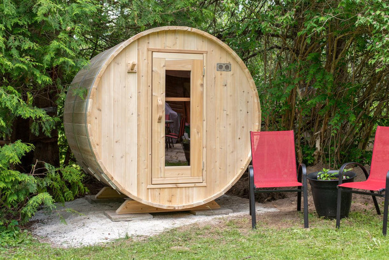 Load image into Gallery viewer, Leisurecraft Timber Harmony 4 Person Outdoor Barrel Sauna
