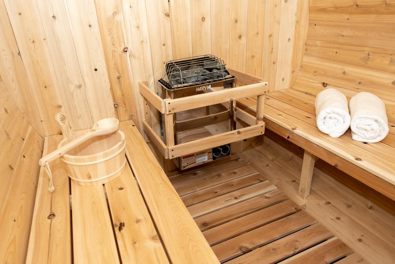 Load image into Gallery viewer, Leisurecraft Timber Harmony 4 Person Outdoor Barrel Sauna
