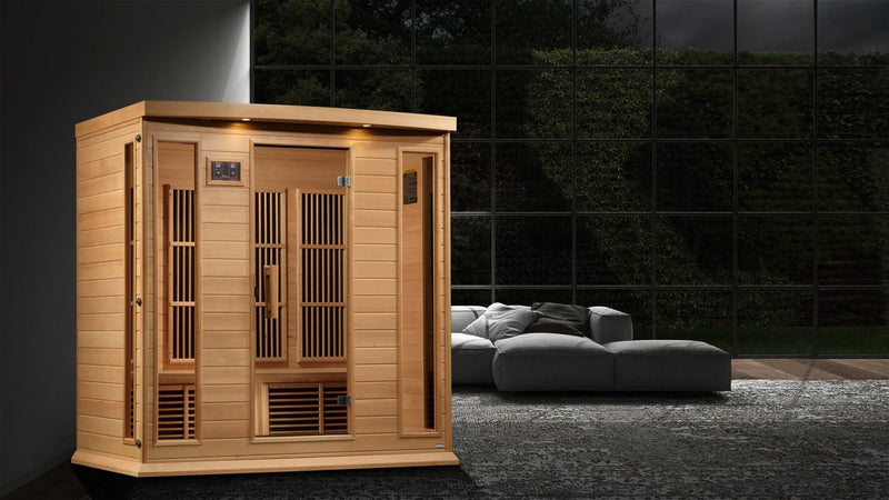 Load image into Gallery viewer, Maxxus 4-Person Low EMF FAR Infrared Sauna – Canadian Hemlock
