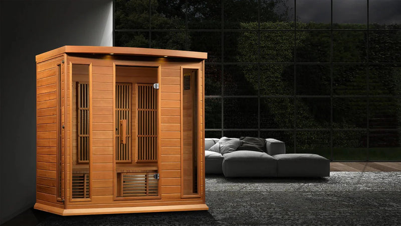 Load image into Gallery viewer, Maxxus &quot;Chaumont Edition&quot; FAR Infrared Sauna Corner Unit - 4 Person, Low EMF, Red Cedar
