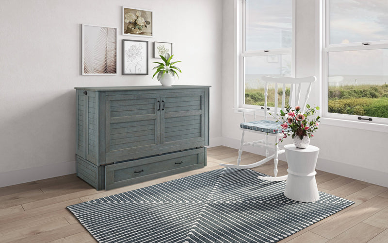 Load image into Gallery viewer, Night and Day Furniture Poppy Murphy Cabinet Bed, Queen, Antique Blue Finish
