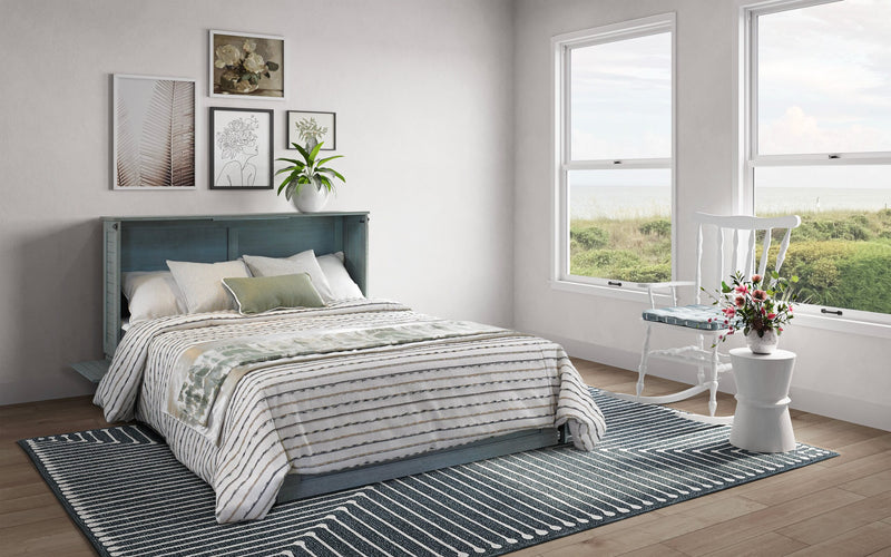 Load image into Gallery viewer, Night and Day Furniture Poppy Murphy Cabinet Bed, Queen, Antique Blue Finish
