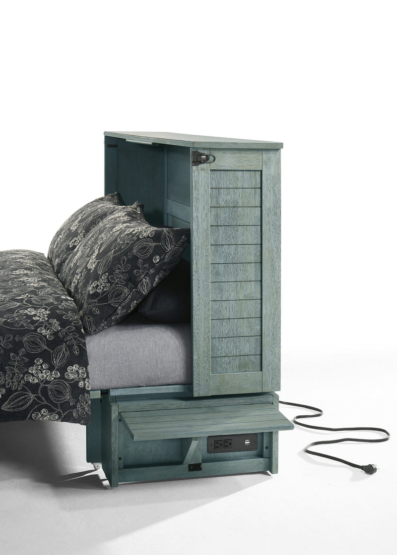 Load image into Gallery viewer, Night and Day Furniture Poppy Murphy Cabinet Bed, Queen, Antique Blue Finish
