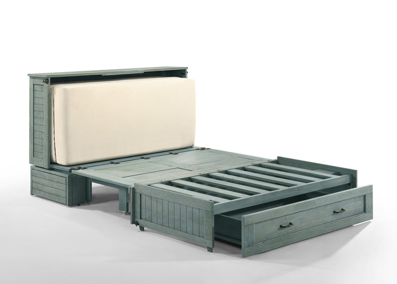 Load image into Gallery viewer, Night and Day Furniture Poppy Murphy Cabinet Bed, Queen, Antique Blue Finish
