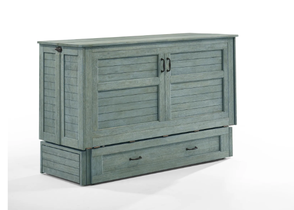 Load image into Gallery viewer, Night and Day Furniture Poppy Murphy Cabinet Bed, Queen, Antique Blue Finish
