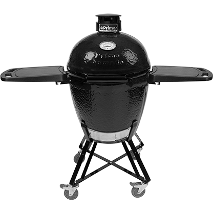 Load image into Gallery viewer, Primo All-In-One Kamado Round Ceramic Charcoal Grill with Stand, Side Shelves, Ash Tool and Grate Lifter PGCRC
