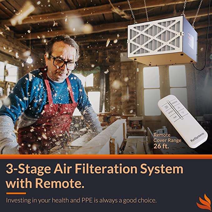 Load image into Gallery viewer, PuriCare Air Filtration System/Dust Collector Built-in Ionizer 500IG
