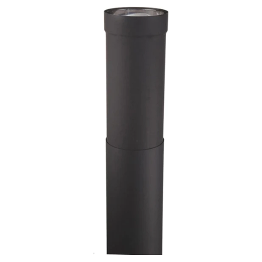 Ventis 6'' Diameter Small Telescoping Double-Wall Black Stove Pipe VDB06ST