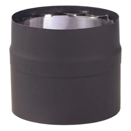 Ventis 6'' x 6'' Double-Wall 304L Stainless Steel Slip Section Black Stove Pipe VDB0606SL