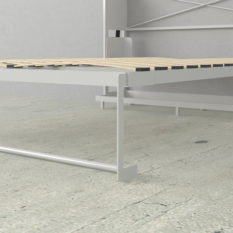 Load image into Gallery viewer, Murphy Bed With Desk &amp; 2 Storage Cabinets, Double Size, White by Leto Muro
