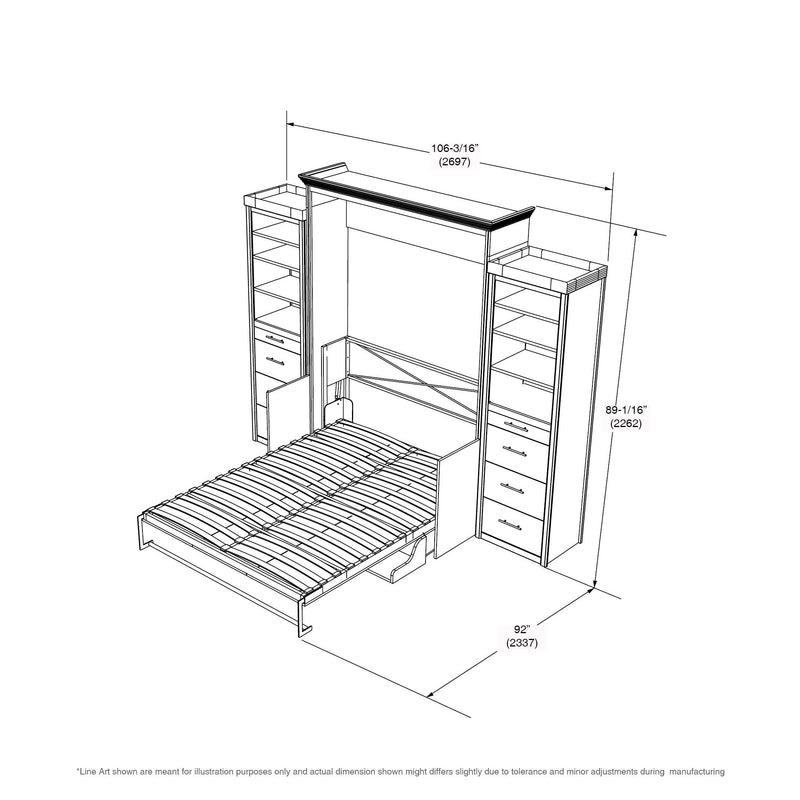 Load image into Gallery viewer, Murphy Bed With Desk &amp; 2 Storage Cabinets, Full Size Coventry Walnut by Leto Muro
