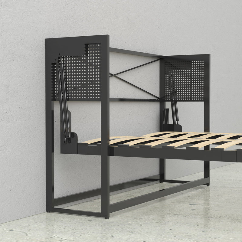 Load image into Gallery viewer, Murphy Bed With Desk &amp; 2 Storage Cabinets, Full Size Coventry Walnut by Leto Muro
