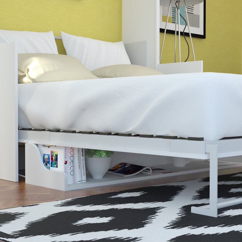 Load image into Gallery viewer, Murphy Bed With Desk &amp; 2 Storage Cabinets, Queen Size, White by Leto Muro
