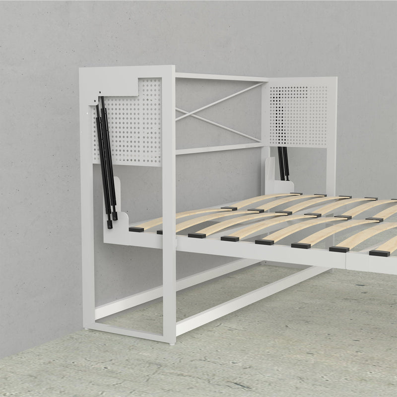 Load image into Gallery viewer, Murphy Bed With Desk &amp; 2 Storage Cabinets, Queen Size, White by Leto Muro
